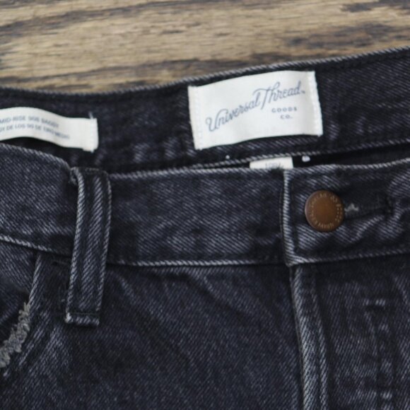 NEW Universal Thread Womens Mid-Rise 90's Baggy Jeans 88274708 Black 10 - Picture 4 of 8
